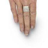 Chunky Square Star Signet Ring in Silver