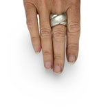 Everyday crossover wrap ring in silver