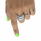 Everyday crossover wrap ring in silver