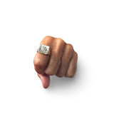 Chunky Square Star Signet Ring in Silver