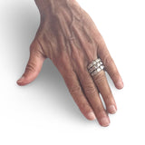 Triple Dot Chunky Silver Ring