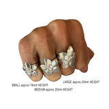 Medium Flower Ring in Silver