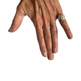 Pinky Multi Flower Ring In Silver