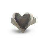 Unique Heart Signet Ring in Silver