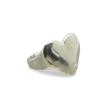 Unique Heart Signet Ring in Silver