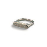 Silver Bar Ring with Sapphires