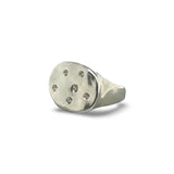 Everyday Silver Oval Signet with Sapphires