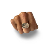 Everyday Silver Oval Signet with Sapphires