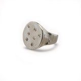 Everyday Silver Round Signet with Sapphires